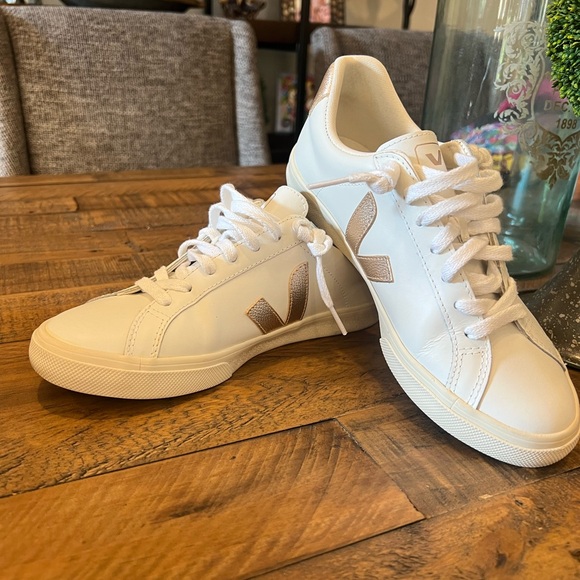 Veja Shoes - Veja Women's White and Brown Sneakers